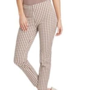 a new day Brown and White Checkered Chinos